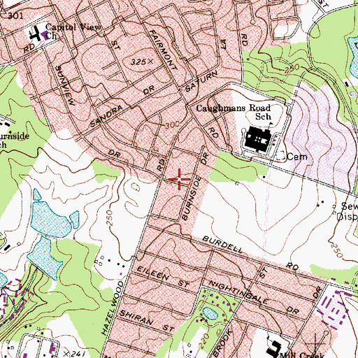 Topographic Map of Hazelwood Acres, SC