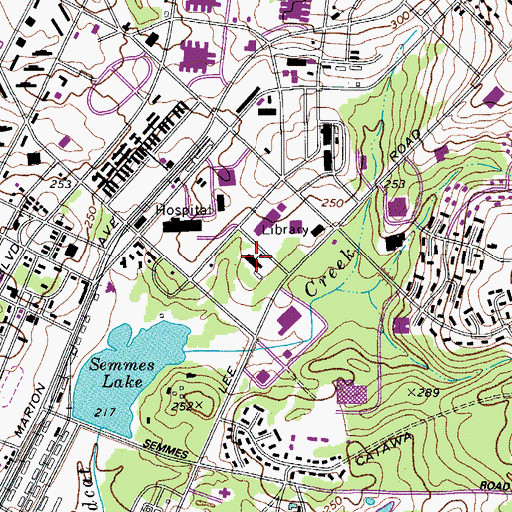 Topographic Map of Hood Street School, SC