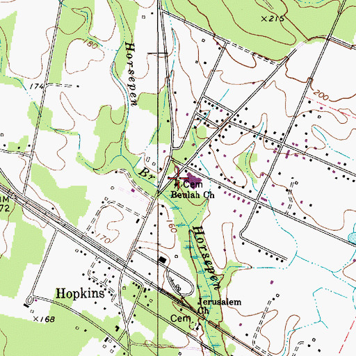 Topographic Map of Hopkins Presbyterian Church (historical), SC