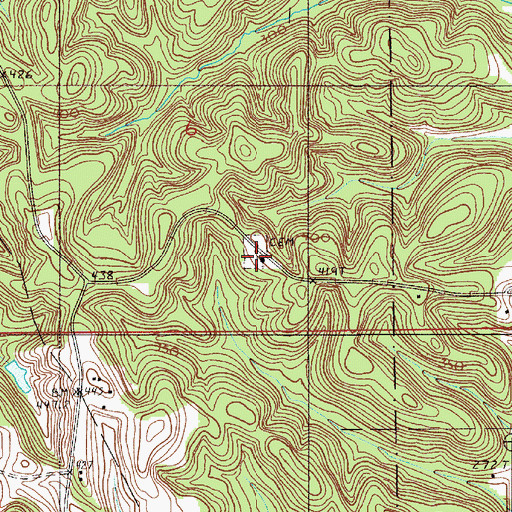 Topographic Map of Pisgah Baptist Church, AL