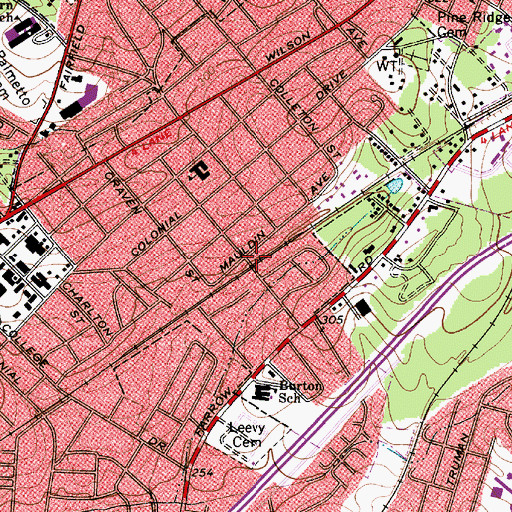Topographic Map of Hyatts, SC