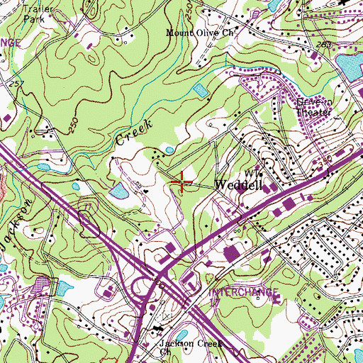 Topographic Map of Jackson Creek School (historical), SC