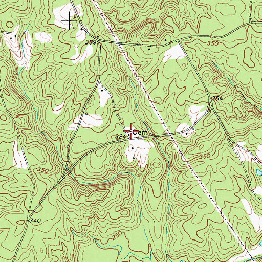 Topographic Map of Jacob Eargle Cemetery, SC