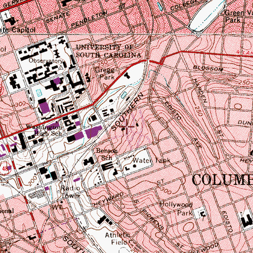 Topographic Map of James Chapel Methodist Episcopal Church (historical), SC