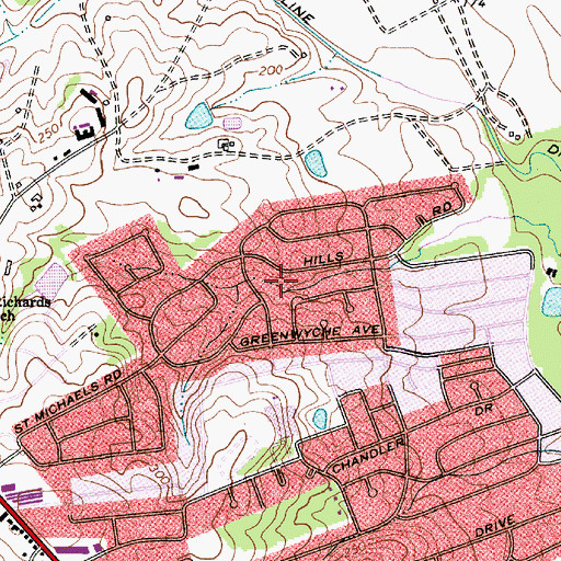 Topographic Map of Kingswood, SC