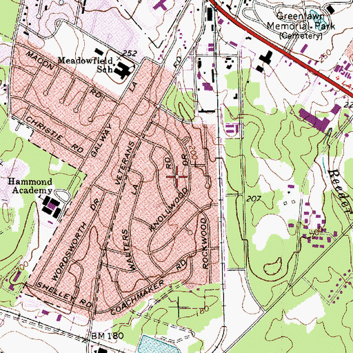 Topographic Map of Knollwood, SC