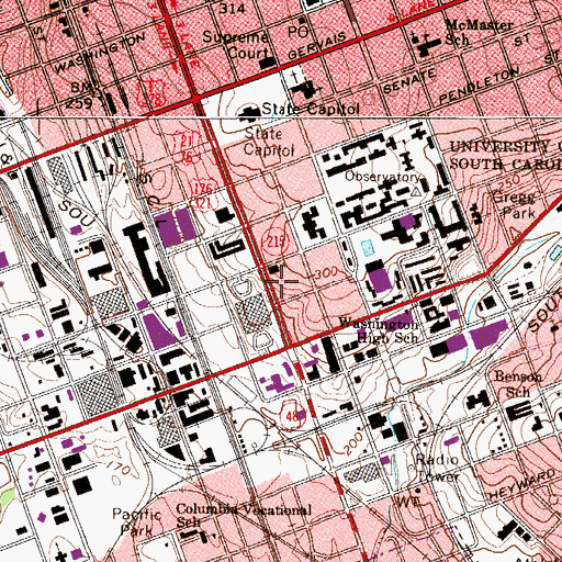 Topographic Map of Law Center, SC