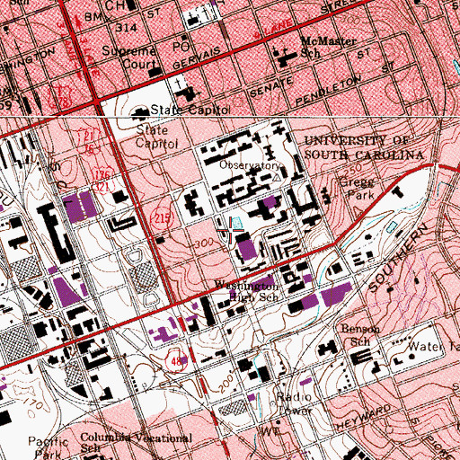 Topographic Map of Longstreet Annex, SC