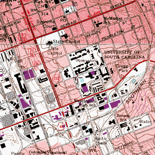 Topographic Map of Longstreet Theatre, SC