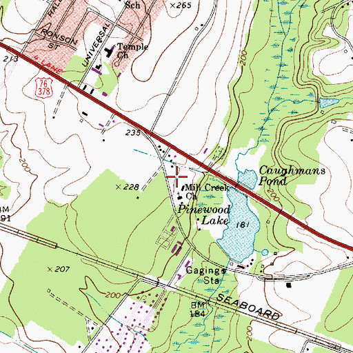 Topographic Map of Lykesland School (historical), SC
