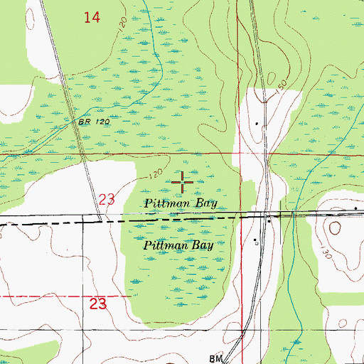 Topographic Map of Pittman Bay, AL
