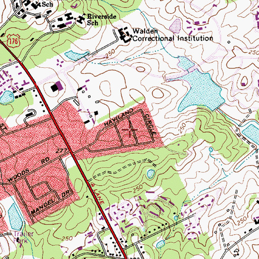Topographic Map of Mandel Hall, SC