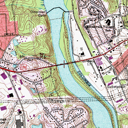 Topographic Map of McGowans Ferry (historical), SC