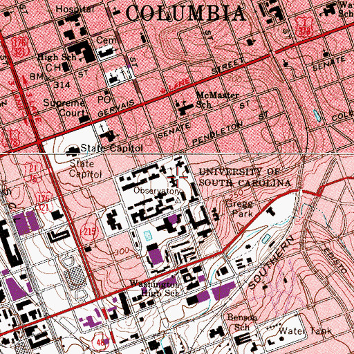 Topographic Map of McKissick Museum, SC