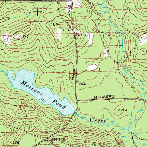 Topographic Map of Messer School (historical), SC