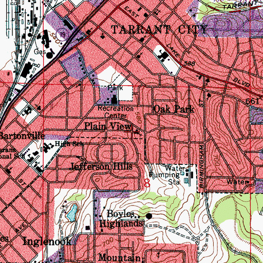 Topographic Map of Plain View, AL