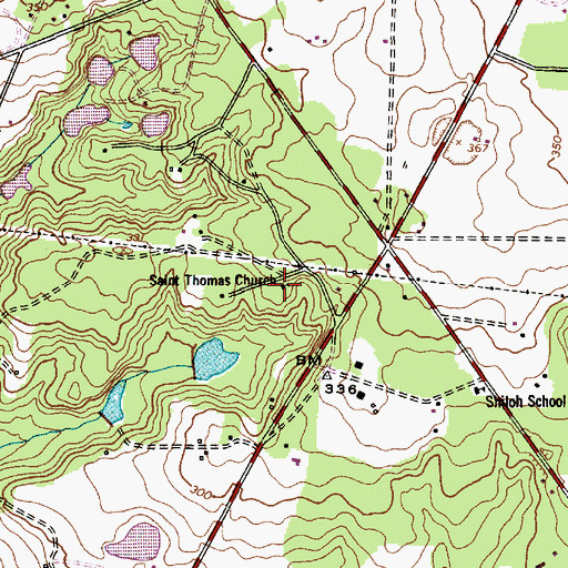 Topographic Map of Mount Zion School (historical), SC
