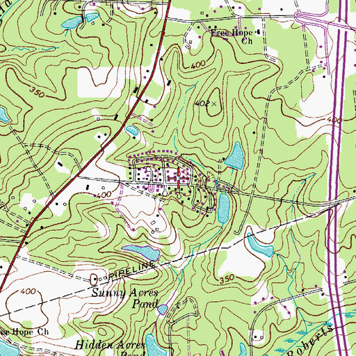 Topographic Map of North Pines, SC
