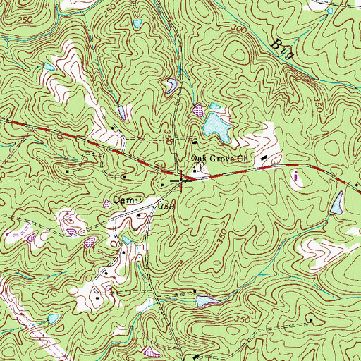 Topographic Map of Oak Grove Community House, SC