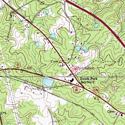 Topographic Map of Piedmont School (historical), SC