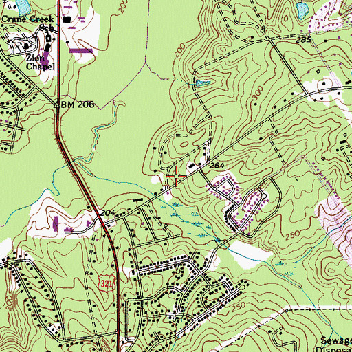 Topographic Map of Pilgrim School (historical), SC