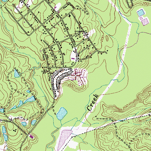 Topographic Map of Pine Forest, SC