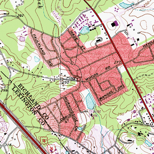 Topographic Map of Pine Grove School (historical), SC