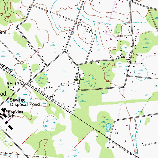 Topographic Map of Pinewood School (historical), SC