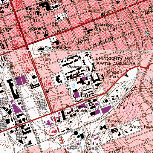 Topographic Map of Preston College, SC