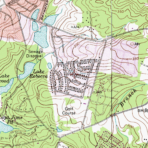 Topographic Map of Quail Hills, SC