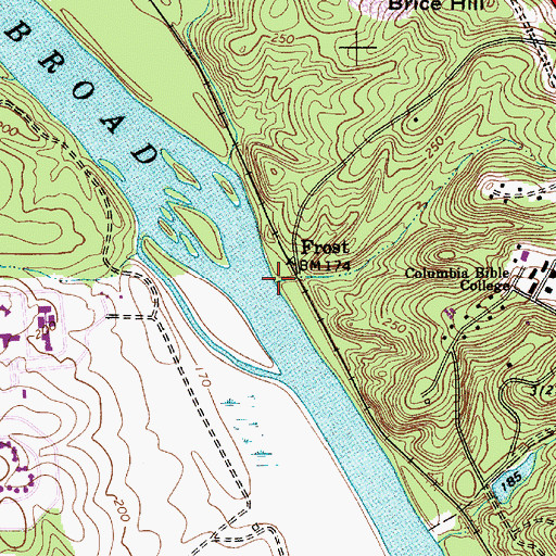 Topographic Map of Reeves and Wades Mill (historical), SC