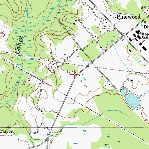Topographic Map of Reeves School (historical), SC