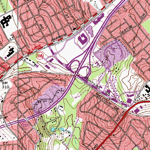 Topographic Map of Richland, SC