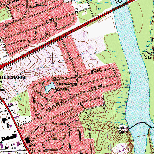 Topographic Map of Riverside Forest, SC