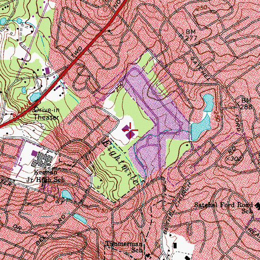 Topographic Map of S A Heyward Career Center, SC
