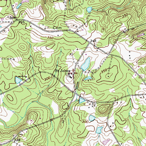 Topographic Map of Saint Johns School (historical), SC