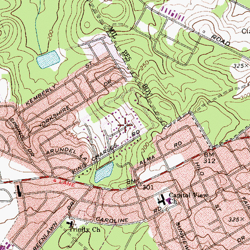 Topographic Map of Saint Marks Wood, SC