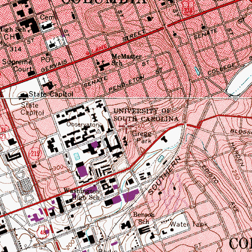 Topographic Map of Saint Thomas More Center, SC