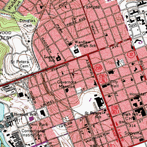 Topographic Map of Saint Timothys Episcopal Church, SC