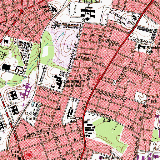 Topographic Map of Saxton Homes, SC