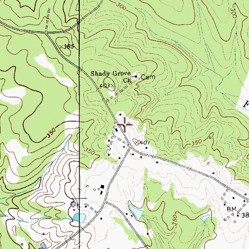 Topographic Map of Shady Grove School (historical), SC