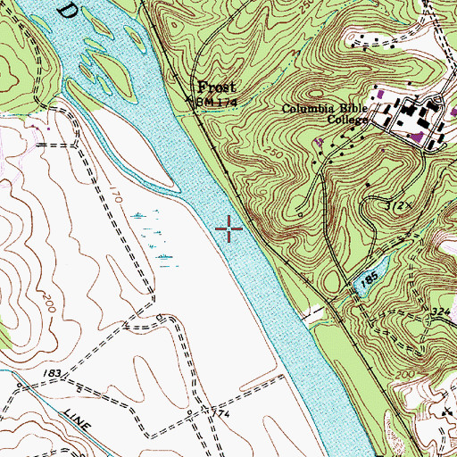 Topographic Map of Sharps Ferry (historical), SC