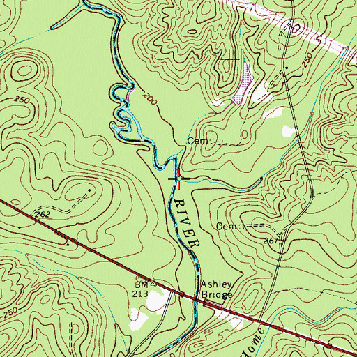 Topographic Map of Shavers Creek, SC