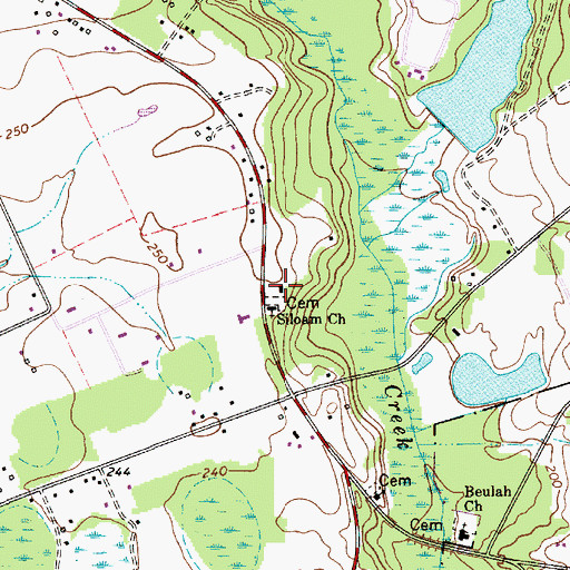 Topographic Map of Siloam School (historical), SC