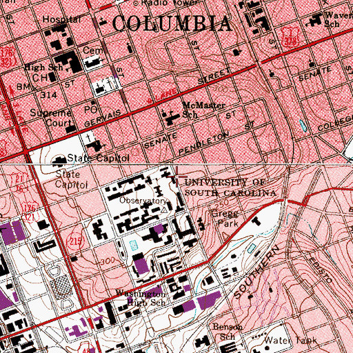 Topographic Map of Sloan College, SC