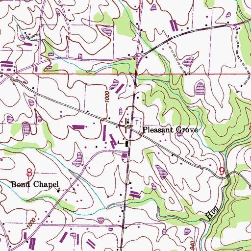 Topographic Map of Pleasant Grove, AL