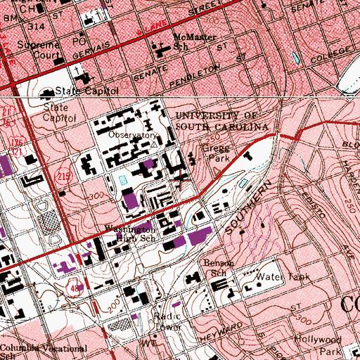 Topographic Map of South Tower, SC