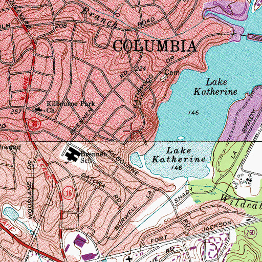 Topographic Map of Springdale Church (historical), SC