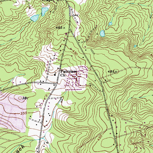 Topographic Map of Swandale, SC