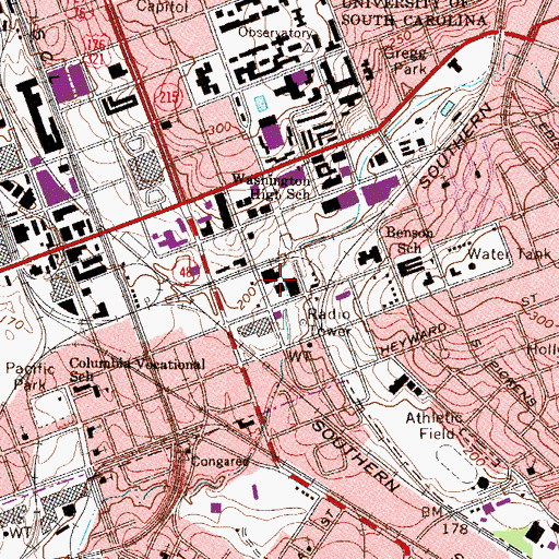 Topographic Map of Swearingen Engineering Center, SC